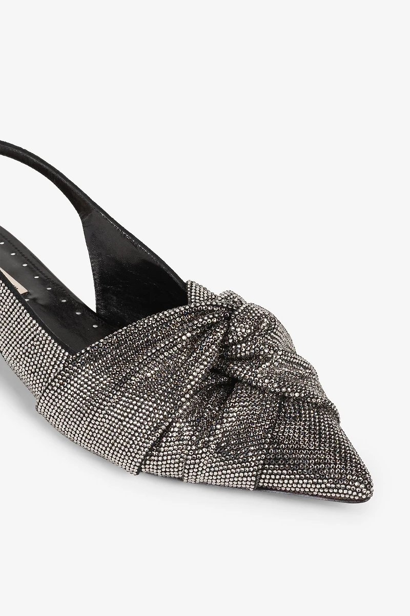 Le Pettegole Crystal-Embellished Slingback Pumps