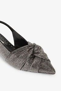 Le Pettegole Crystal-Embellished Slingback Pumps