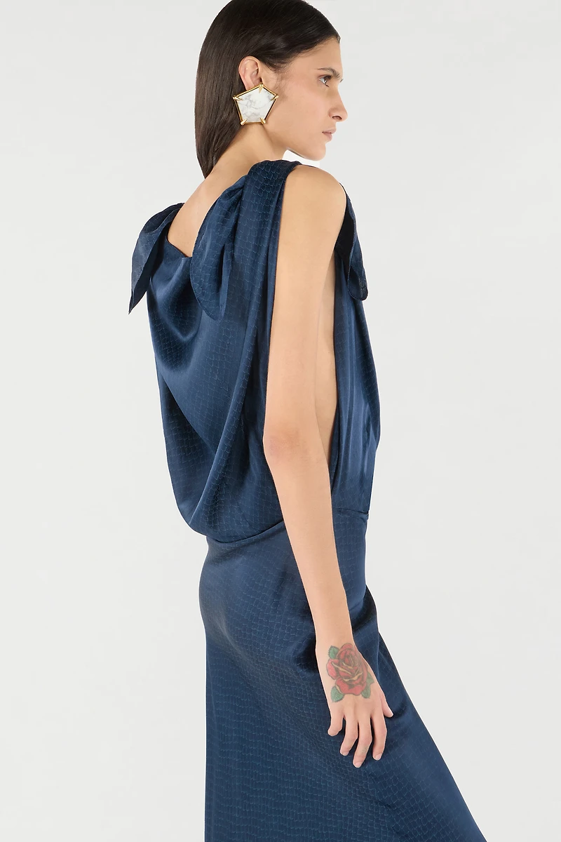Long Dress With Snake Print