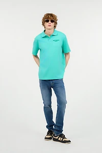 Polo Shirt With Top-Stitched JC Monogram