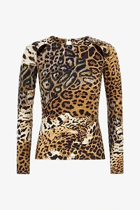 Long-sleeved T-shirt with Jaguar Skin print