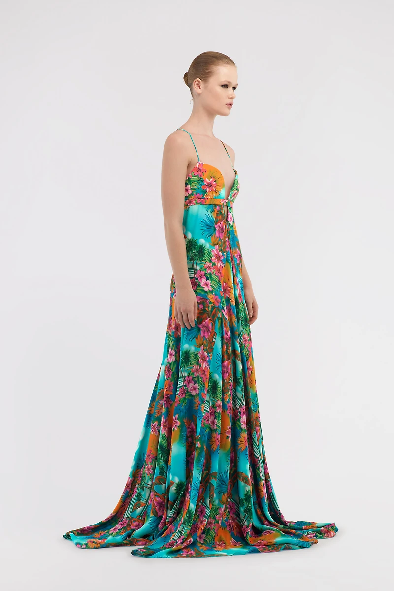 Long dress Hawaii print
