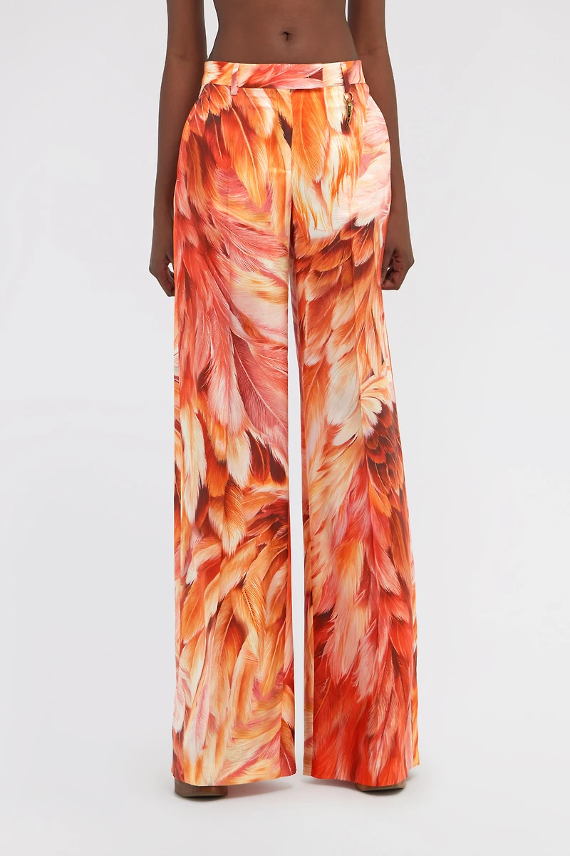 Plumage print trousers