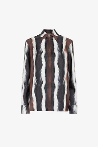 Animal-Print Silk Shirt