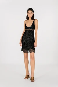 Mini dress with lace