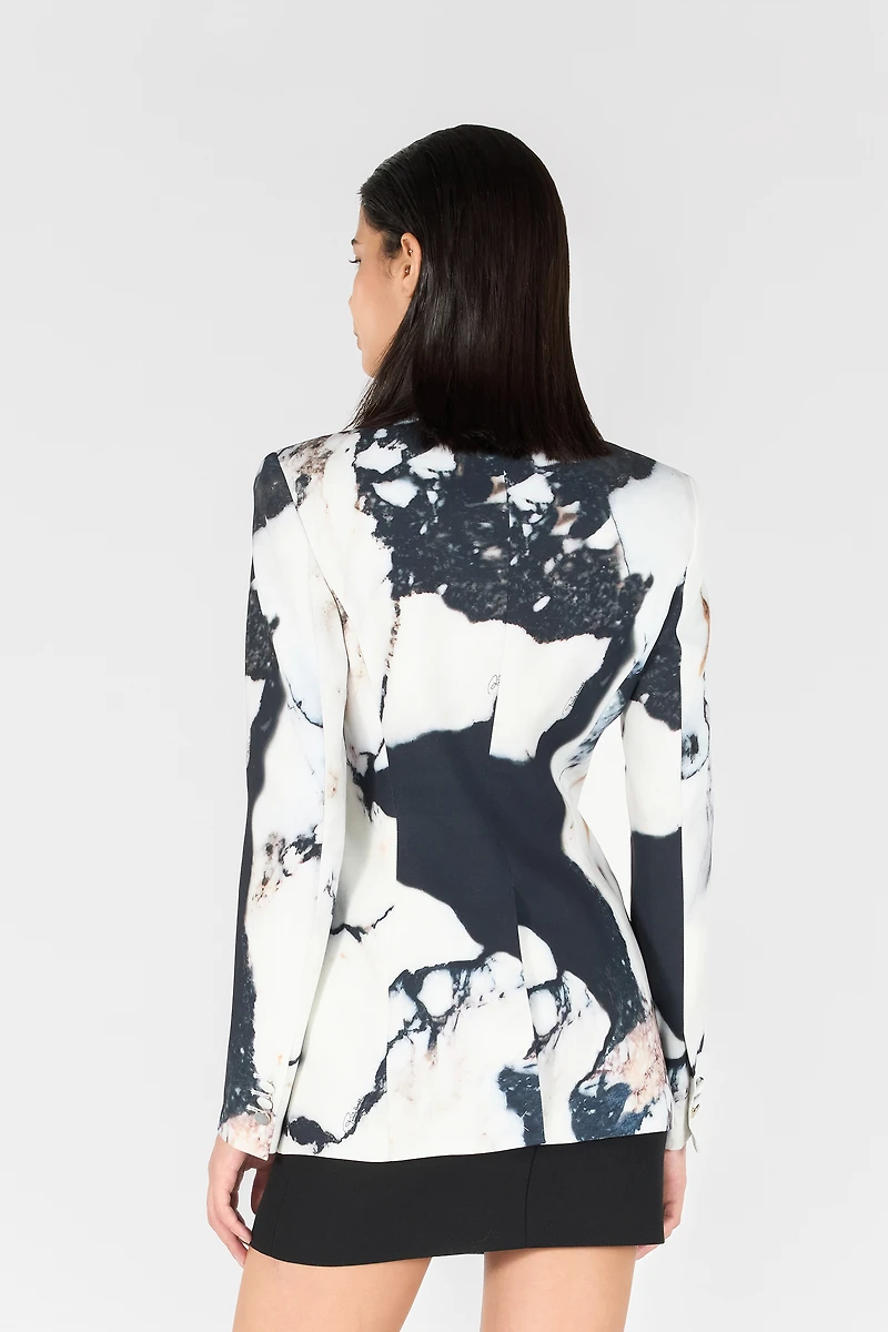Marble print blazer