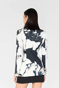 Marble print blazer