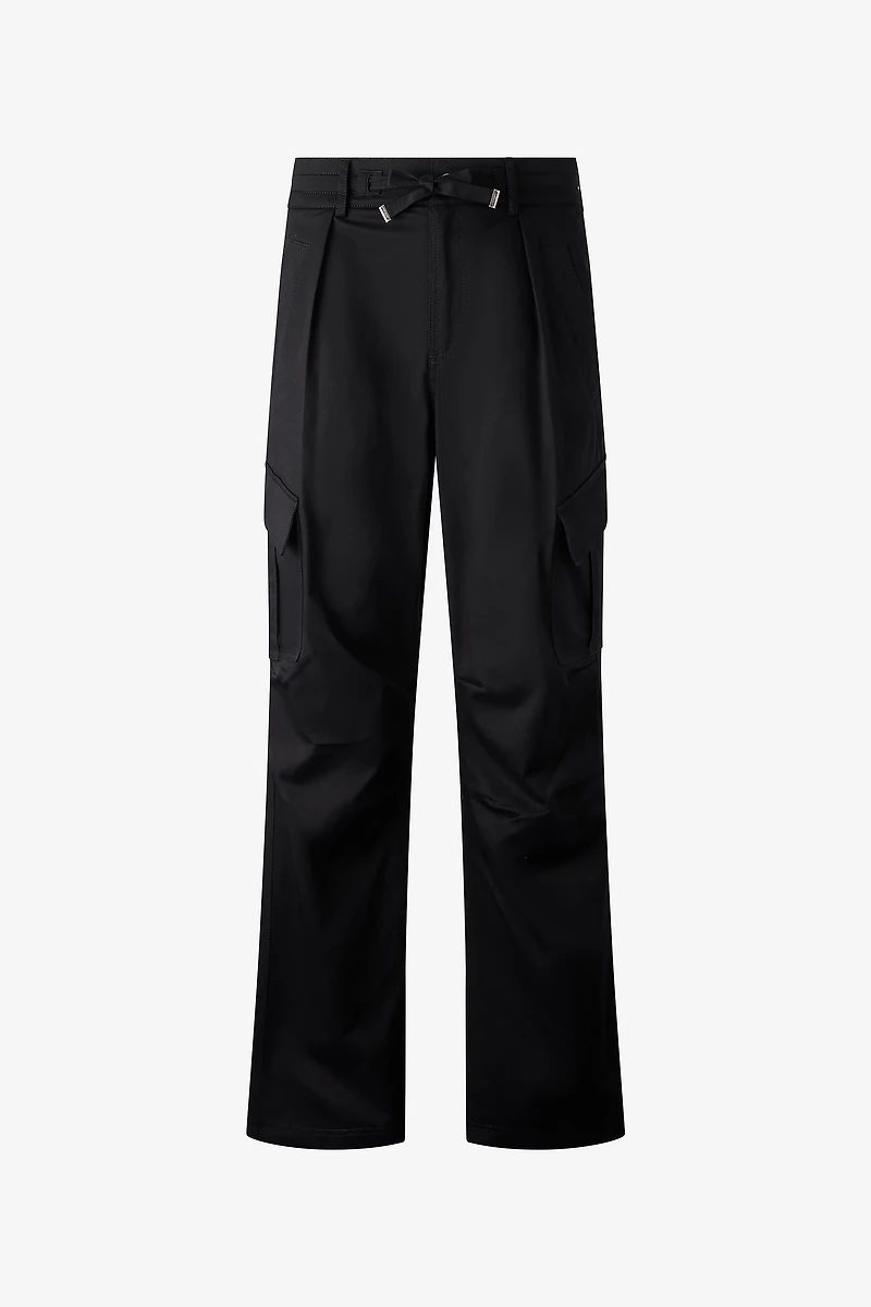 Stretch Cotton Pants With Drawstring