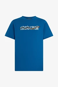 Blue T-shirt with Logo and Snake