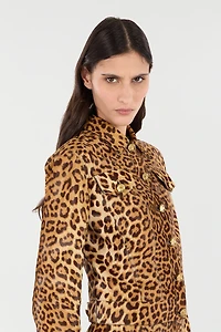 Leather Jacket With Leopard Skin Print