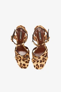 Hairy Cheetah Skin Sandals