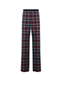Zebra Tartan-Print Cotton Lounge Trousers