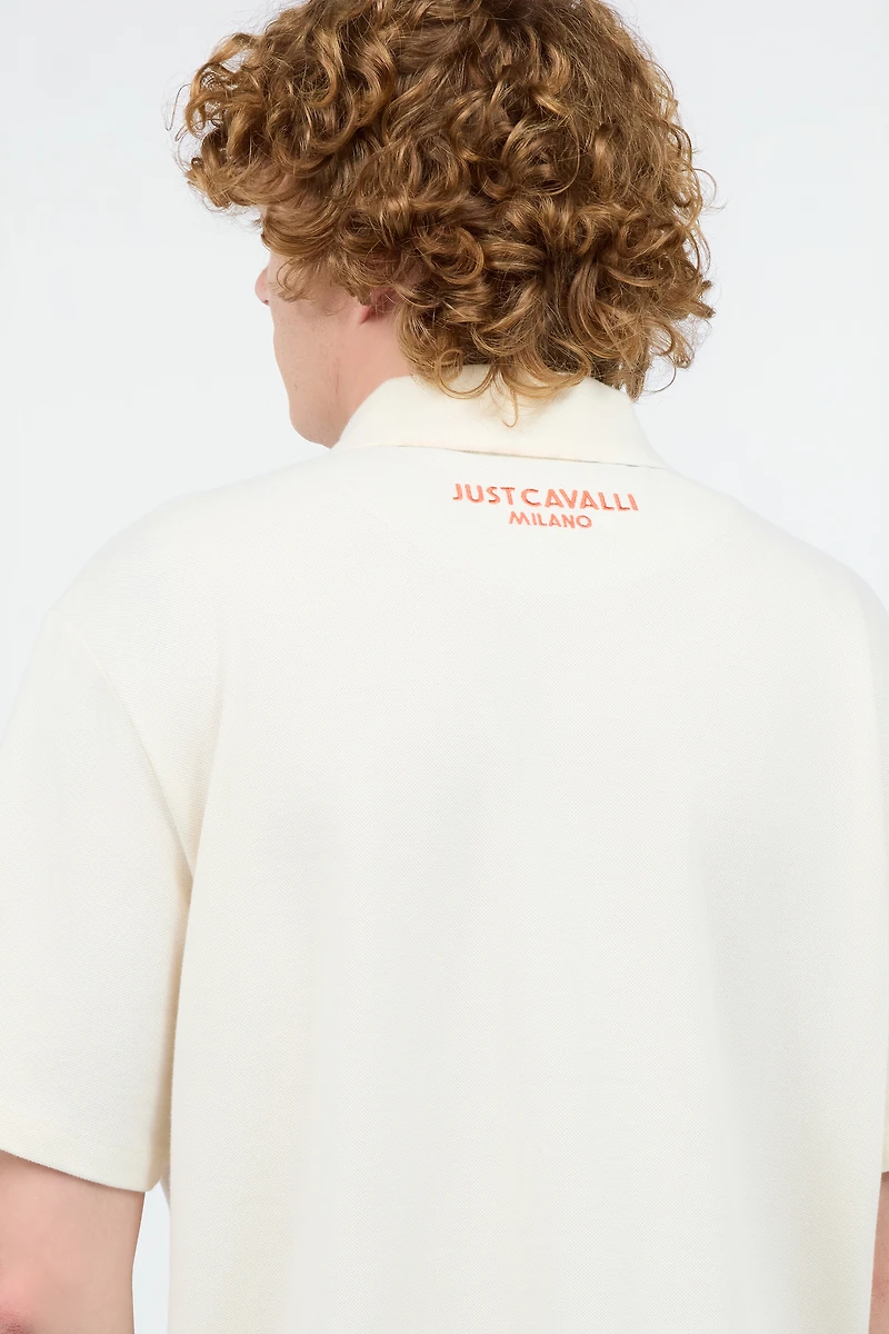 Polo Shirt With JC Monogram And Lettering