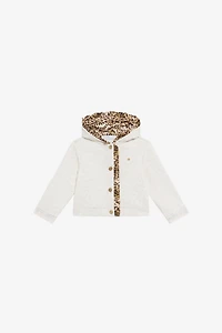 Ivory Sweatshirt with Jaguar Skin Details