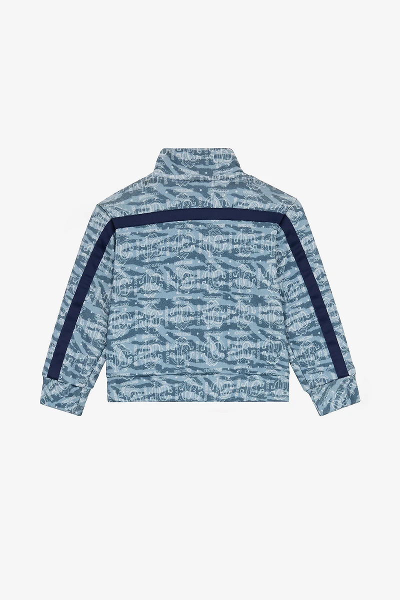 Sweatshirt With Zipper And All-Over Print