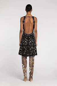 Sequin-embellished open-back dress