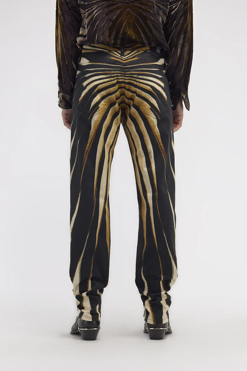 Slim fit jeans with Ray of Gold print