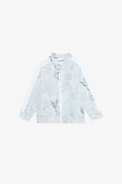 Grey Sweatshirt with Foliage Print