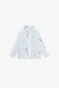 Grey Sweatshirt with Foliage Print