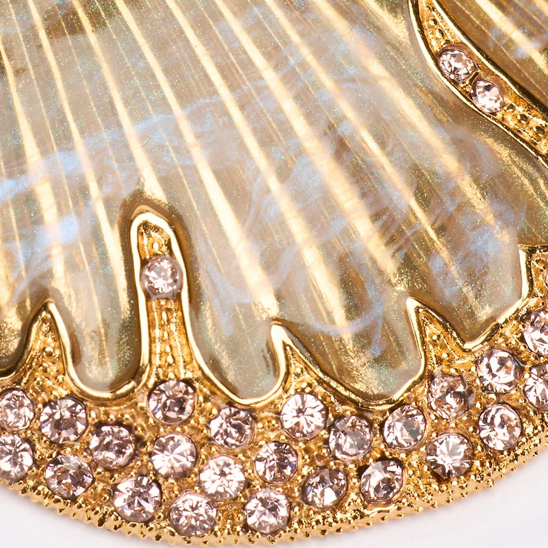 Earrings With Shells And Crystals