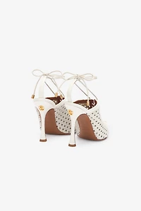 Lace-Up And Openwork Mules