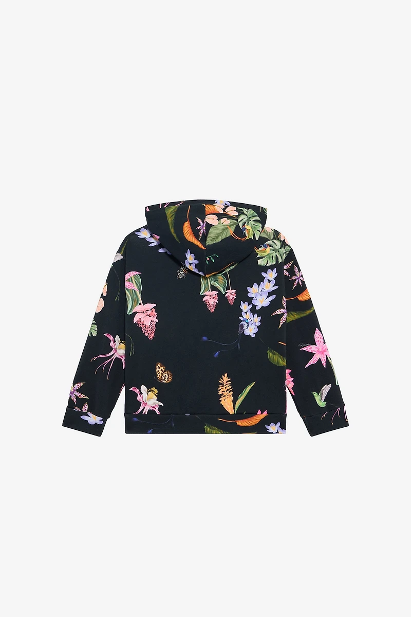 Hoodie with Tropical Print