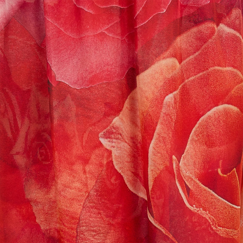Silk Caftan With Garden Rose Print