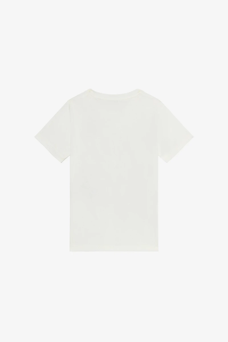 Milk White T-Shirt with Tropical Print