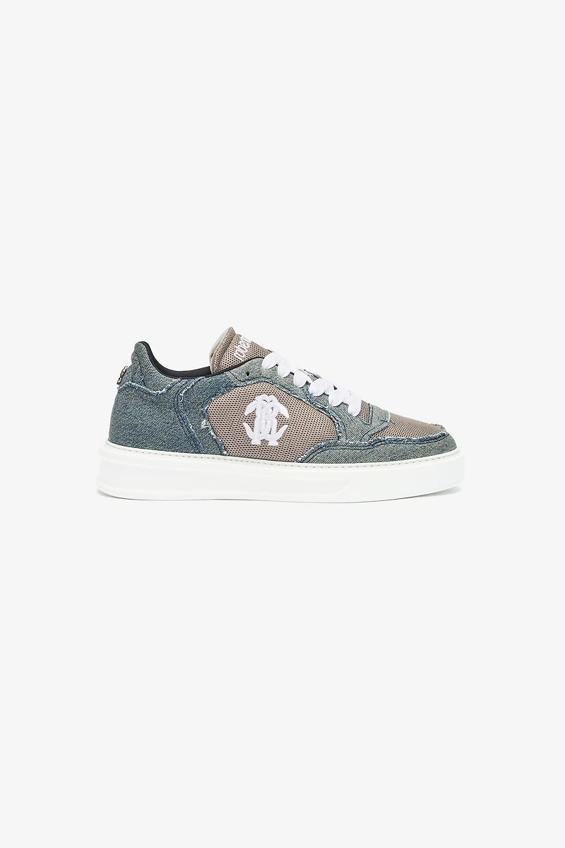 Denim And Mesh Sneakers