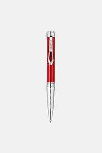 Roberto Cavalli Lacquer Ballpoint Pen, Silver Color & Red Lacquer