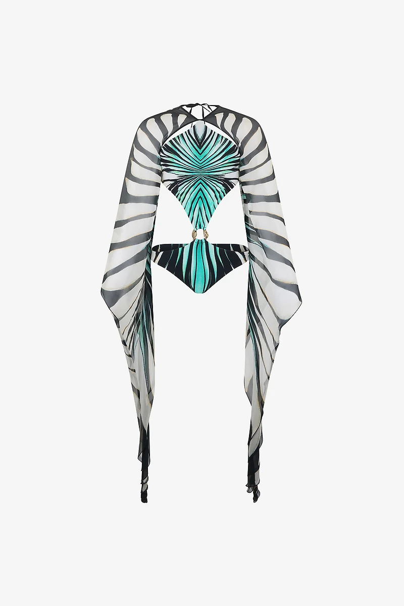 Ray Of Sea Print Swimsuit