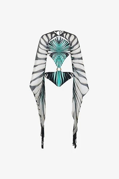 Ray Of Sea Print Swimsuit