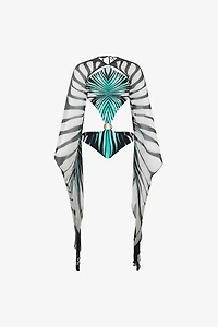 Ray Of Sea Print Swimsuit