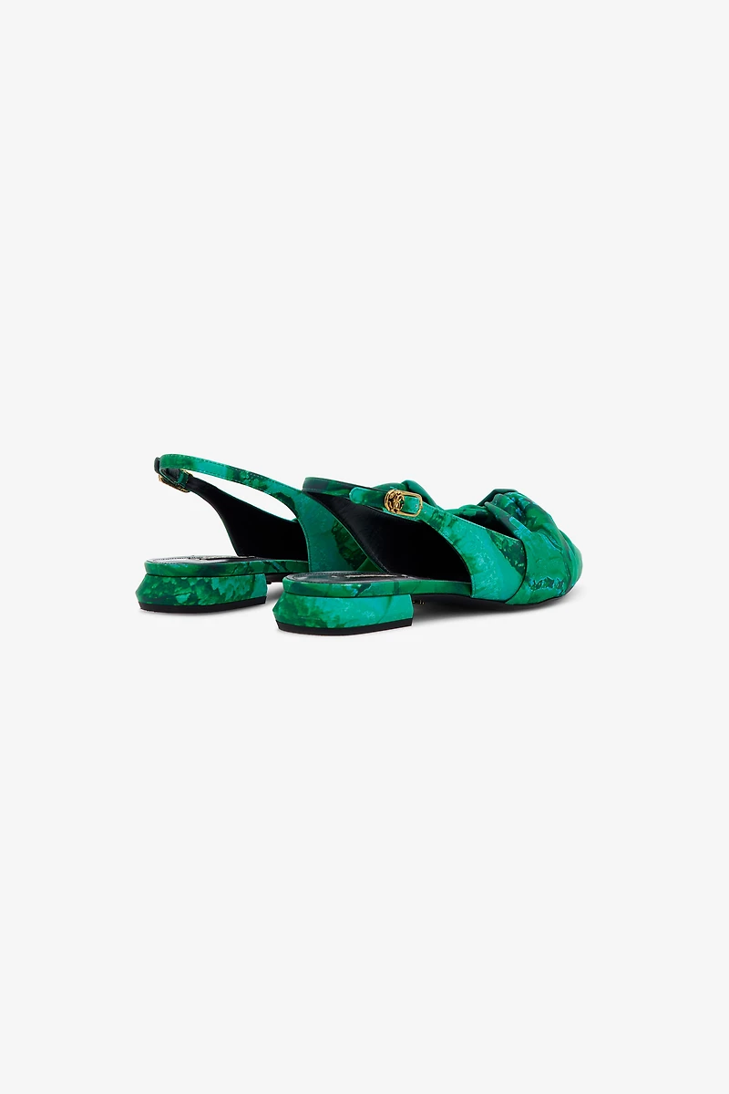 Le Pettegole slingback with Malachite print
