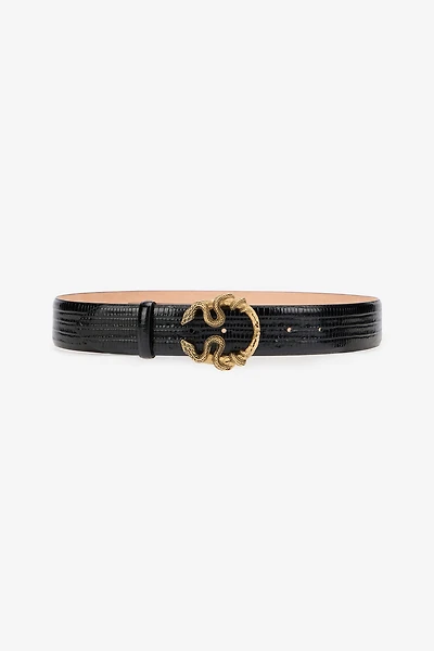 Serpentine Leather Belt