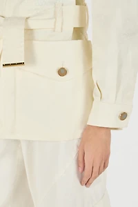 Jacket With belt And Python Pattern