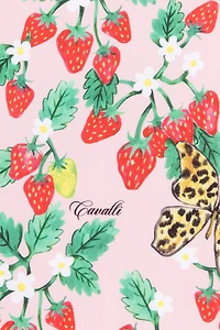 Strawberry And Butterfly-Print Logo Swimsuit