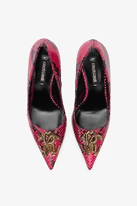 Pumps With Python Print And Mirror Snake Monogram