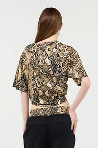 Crop Top With Python Print