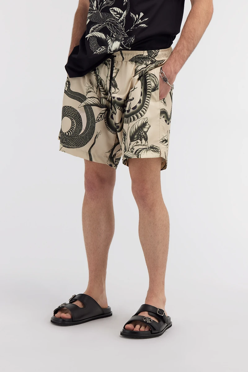 Swim shorts with Snake print