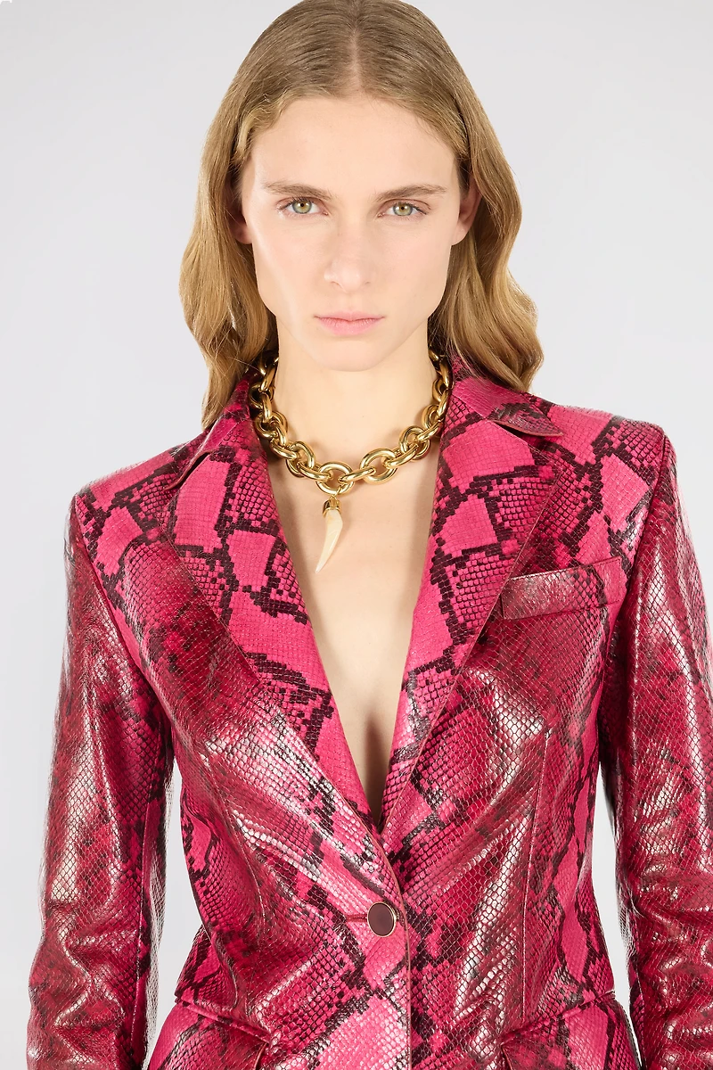 Shiny Python-Print Jacket