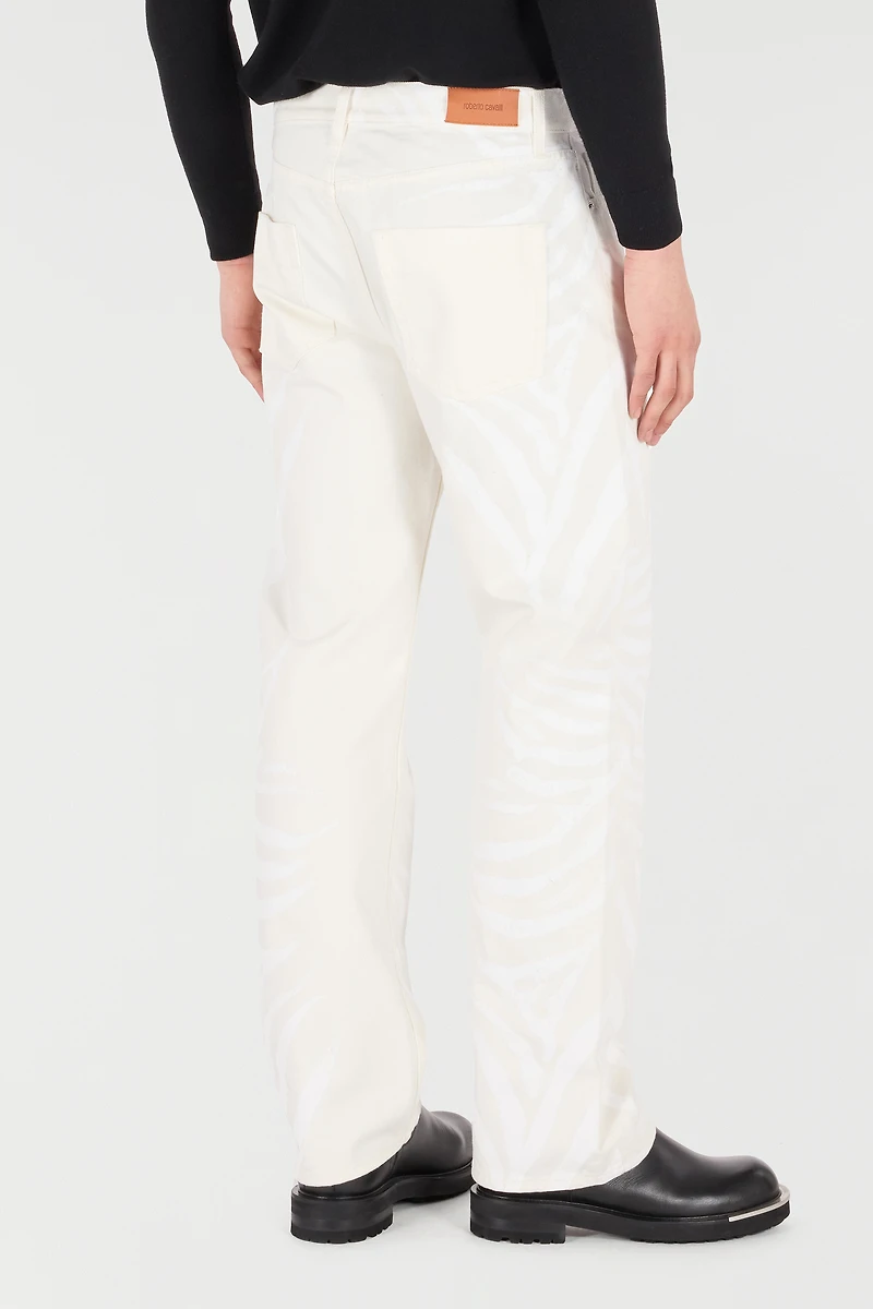 Zebra-Print Five-Pocket Pants