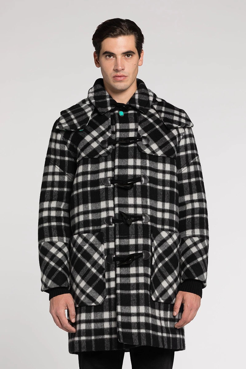 Plaid Duffle Coat