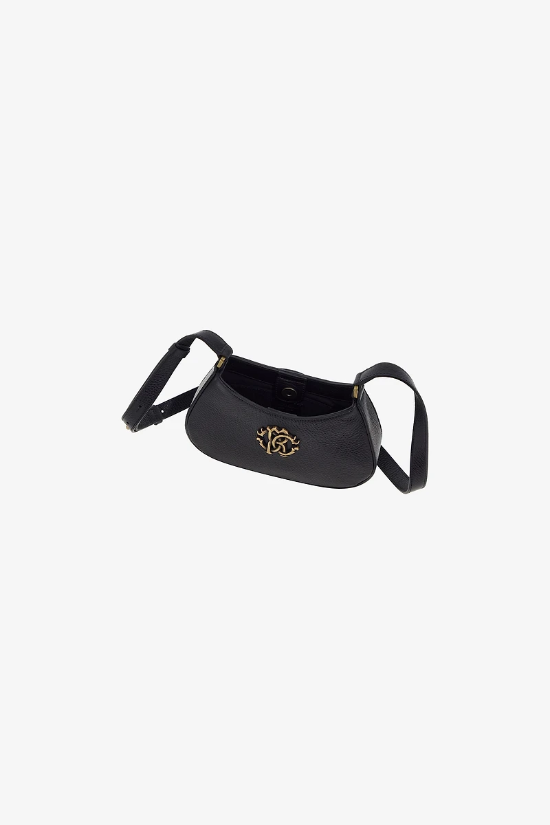 Black Shoulder Bag With Monogram RC