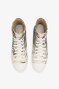 High-Top Sneakers With Zebra Print