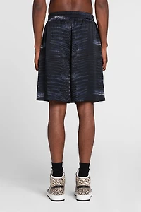 Crocodile print knee-length shorts