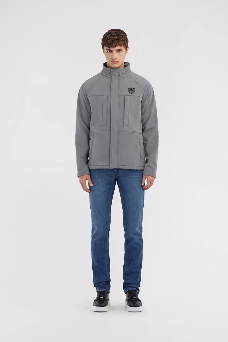 Padded down jacket with logo