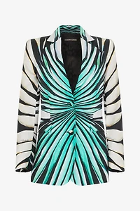Ray Of Sea Print Silk Jacket