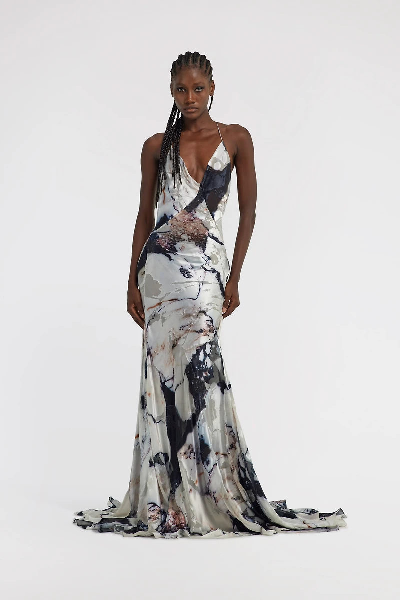 Marble Print Dress