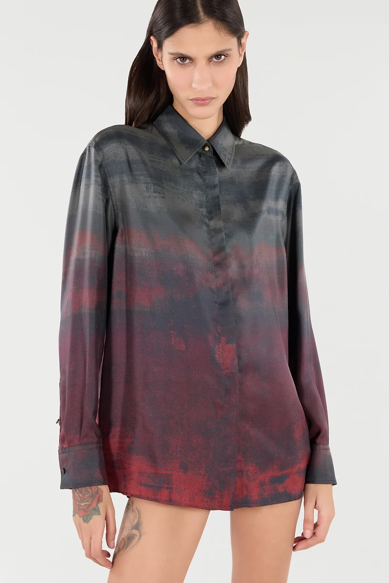 Silk Shirt With A Mottled Effect
